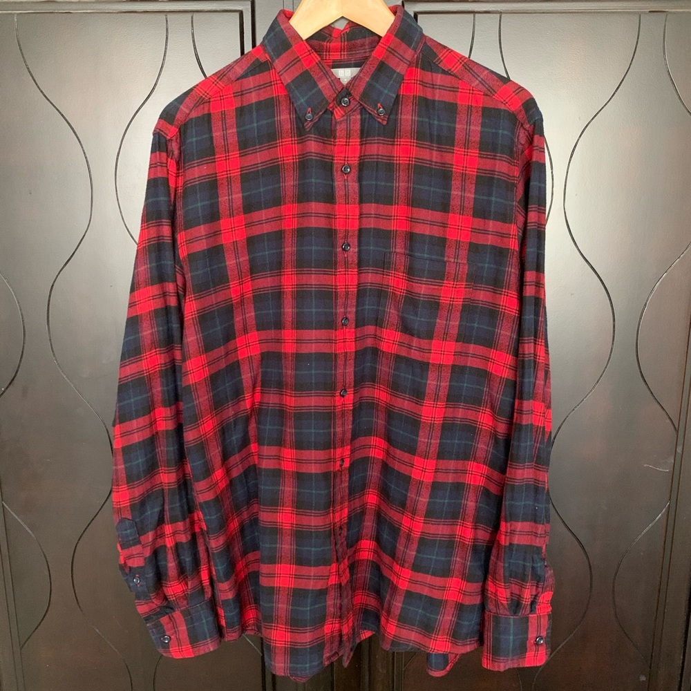 Uniqlo Red Buffalo Plaid Long Sleeve Shirt